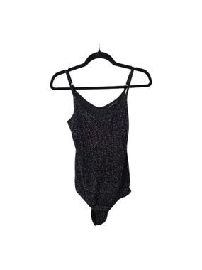 Derek Heart Black Sparkly Bodysuit Small